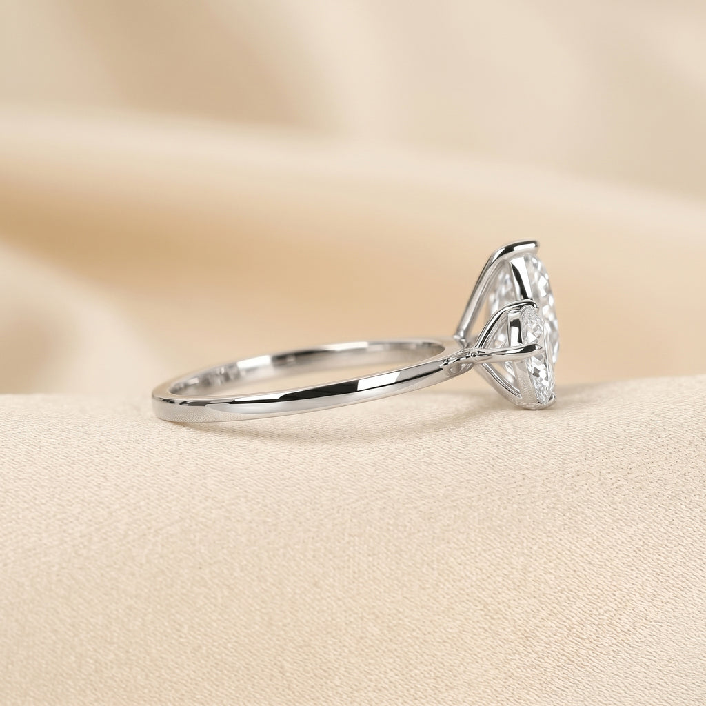 Asymmetrical Pear Lab Grown Diamond Toi et Moi Ring 10K White 2.68 CTW
