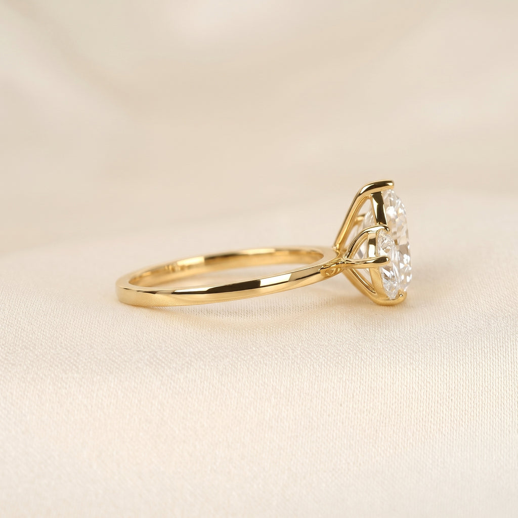 Asymmetrical Pear Lab Grown Diamond Toi et Moi Ring 10K Yellow 2.68 CTW