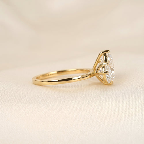 Asymmetrical Pear Lab Grown Diamond Toi et Moi Ring 18K Yellow 2.50 CTW