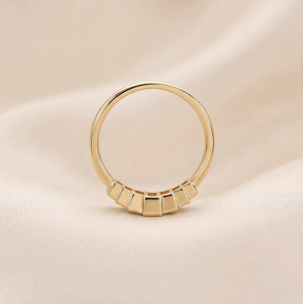 Baguette Lab Grown Diamond Side Stone Engagement Ring in 10K Yellow Gold 1 CTW