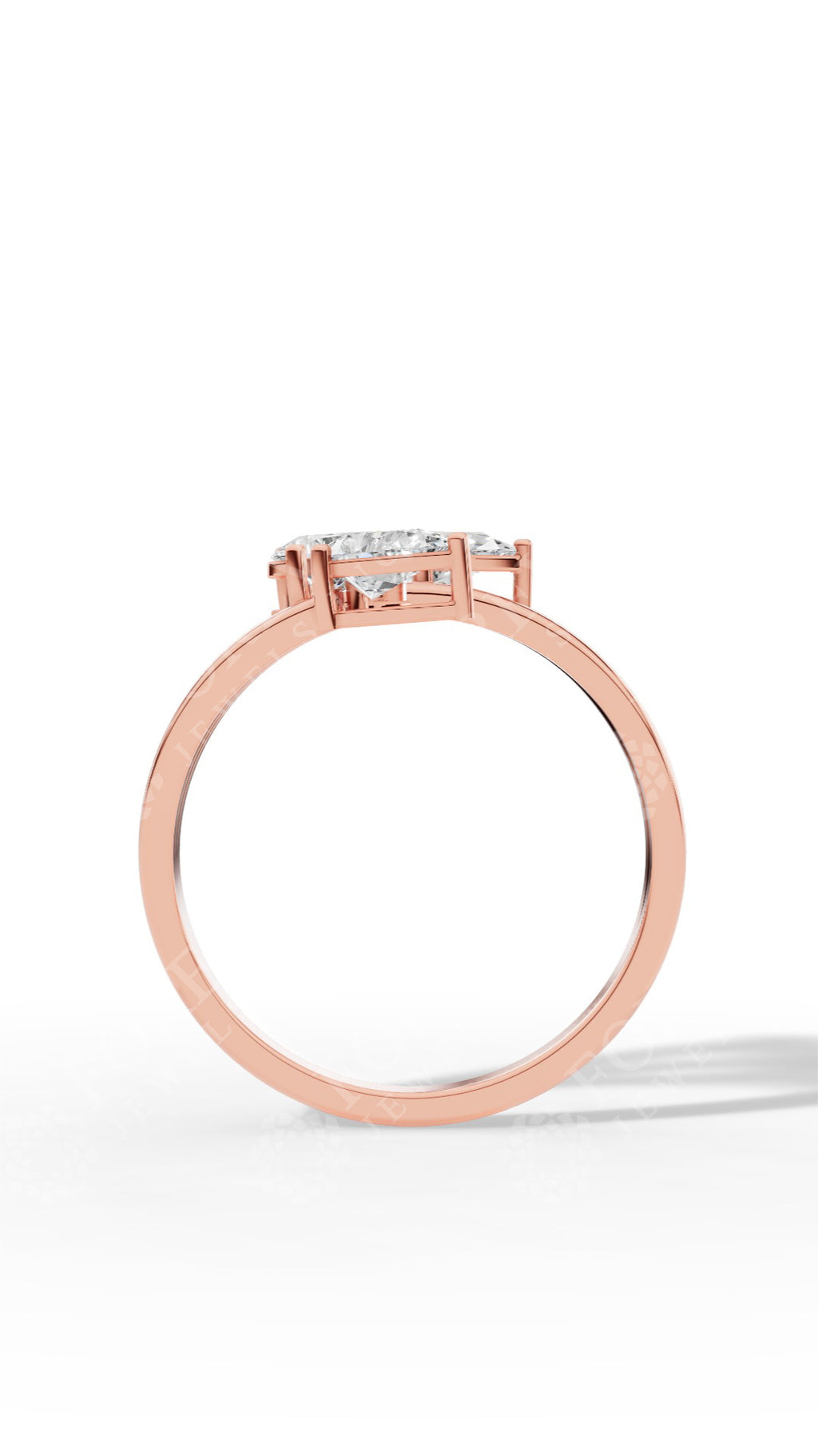 Branch & Leaf Multi Stone Bypass Pear Cut Wedding Ring 10K Rose Gold 0.6 CTW
