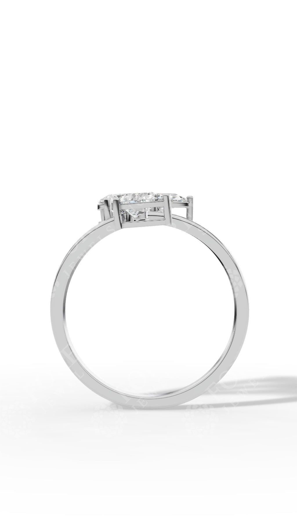 Branch & Leaf Multi Stone Bypass Pear Cut Wedding Ring 14K White Gold 0.6 CTW