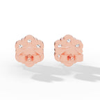Brilliant round-cut lab grown diamonds form a radiant cluster in these elegant stud earrings, offering exceptional sparkle, ethical craftsmanship, and timeless style for everyday wear or special occasions. rose gold back