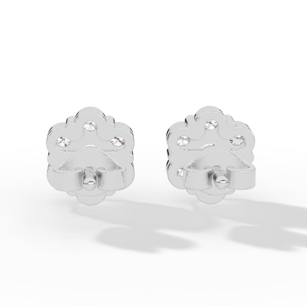 Brilliant round-cut lab grown diamonds form a radiant cluster in these elegant stud earrings, offering exceptional sparkle, ethical craftsmanship, and timeless style for everyday wear or special occasions. white gold back