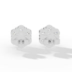 Brilliant round-cut lab grown diamonds form a radiant cluster in these elegant stud earrings, offering exceptional sparkle, ethical craftsmanship, and timeless style for everyday wear or special occasions. white gold back