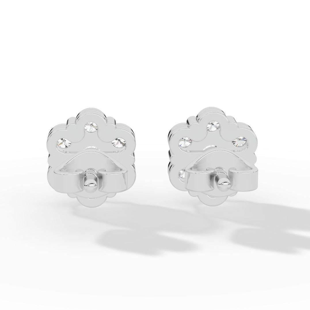 Brilliant round-cut lab grown diamonds form a radiant cluster in these elegant stud earrings, offering exceptional sparkle, ethical craftsmanship, and timeless style for everyday wear or special occasions. white gold back