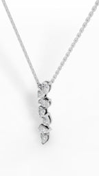 Cascading Pear Drop Pendant With Stunning Pear Cut Lab Grown Diamond With Chain 18k white gold