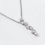 Cascading Pear Drop Pendant With Stunning Pear Cut Lab Grown Diamond With Chain