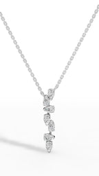 Cascading Pear Drop Pendant With Stunning Pear Cut Lab Grown Diamond With Chain