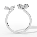 Classic Open Butterfly Ring In Pear And Marquise Cut Lab Grown Diamond white gold side