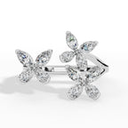 Classic Open Butterfly Ring In Pear And Marquise Cut Lab Grown Diamond