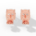 Cushion Cut Solitaire Lab-Grown Diamond Stud Earrings rose gold back