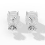 Cushion Cut Solitaire Lab-Grown Diamond Stud Earrings white gold back