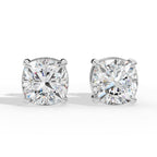 Cushion Cut Solitaire Lab-Grown Diamond Stud Earrings