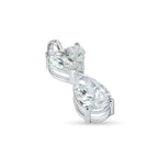Double Charm Heart & Pear Cut Pendant Necklace In Lab Grown Diamond With Chain