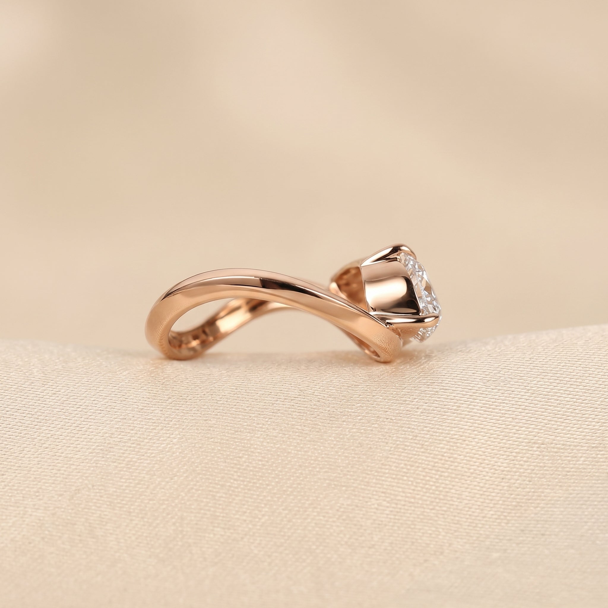 East-West Marquise Lab Grown Diamond Solitaire Ring in 10K Rose Gold 3.60 CTW