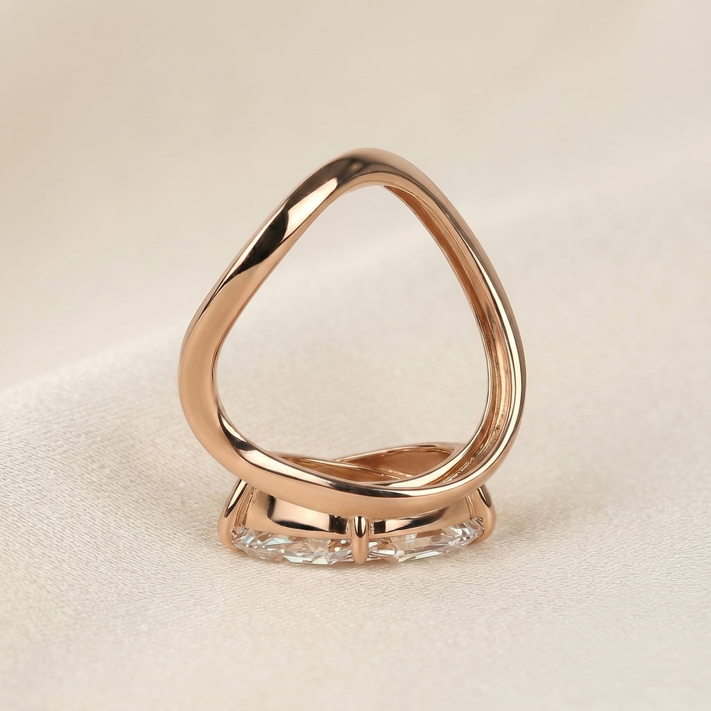 East-West Marquise Lab Grown Diamond Solitaire Ring in 10K Rose Gold 3.60 CTW