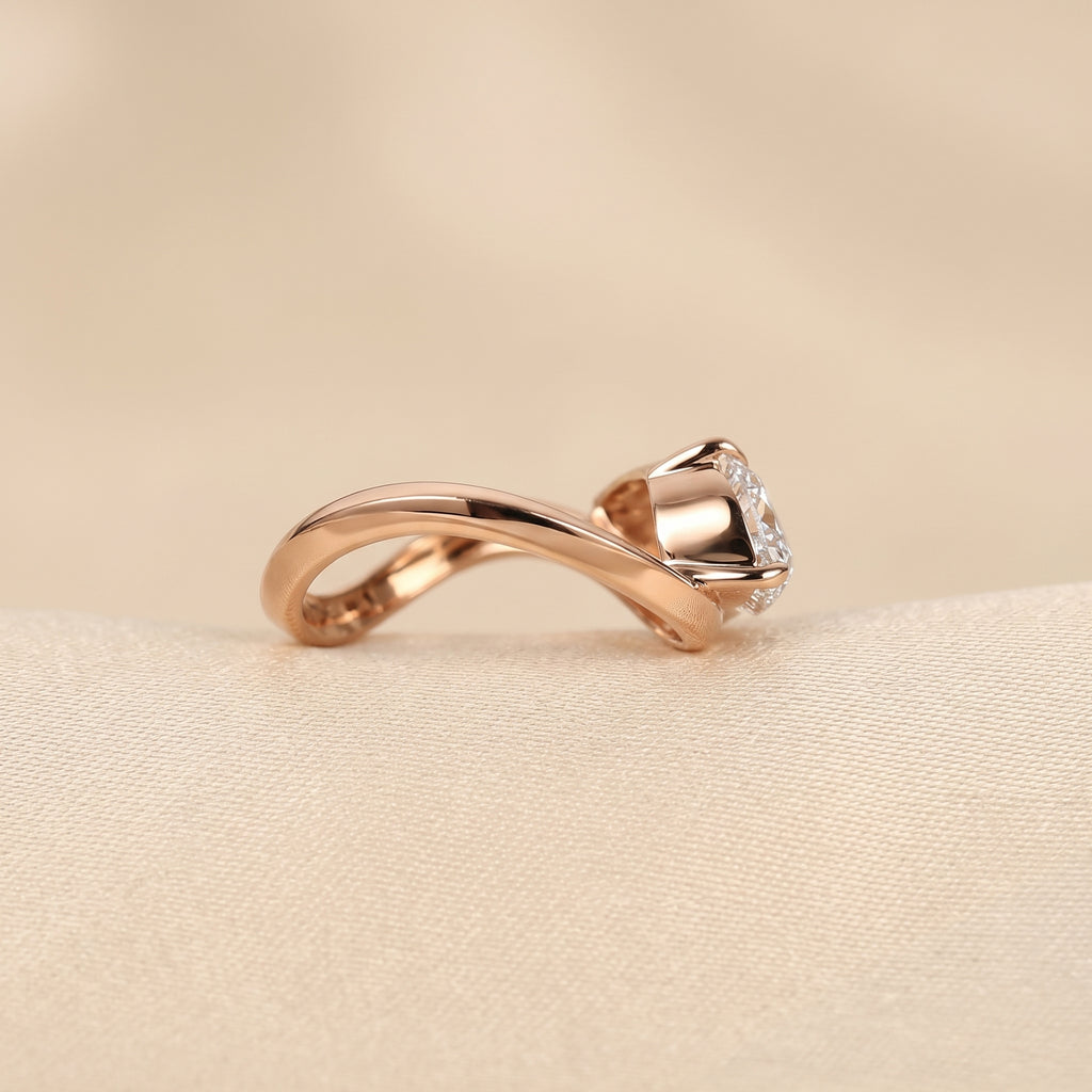 East-West Marquise Lab Grown Diamond Solitaire Ring in 14K Rose Gold 3.60 CTW
