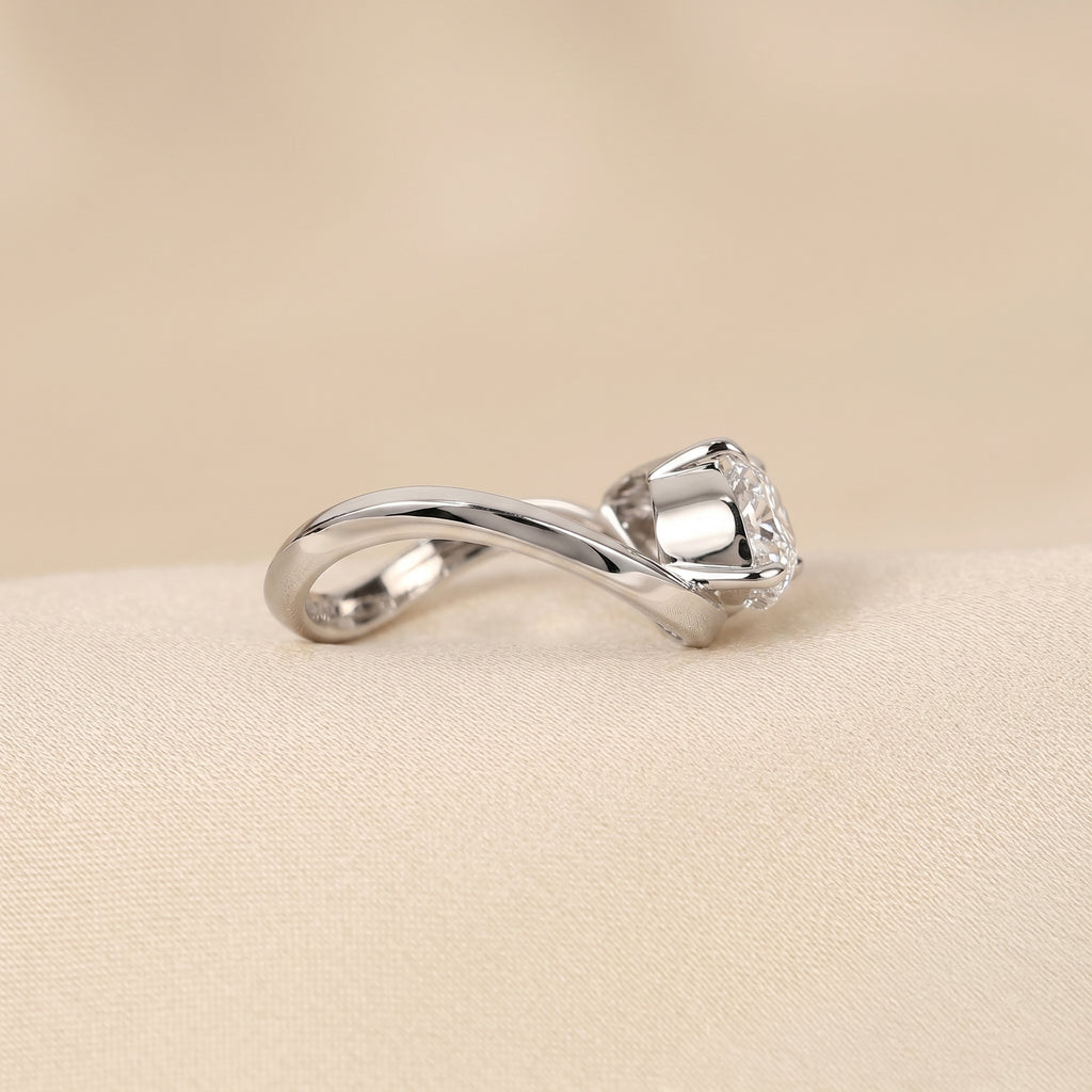 East-West Marquise Lab Grown Diamond Solitaire Ring in 14K White Gold 3.60 CTW