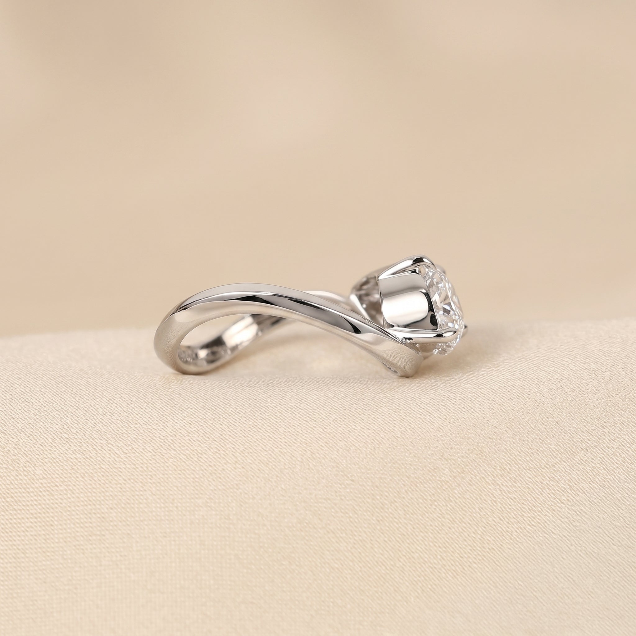 East-West Marquise Lab Grown Diamond Solitaire Ring in 14K White Gold 3.60 CTW