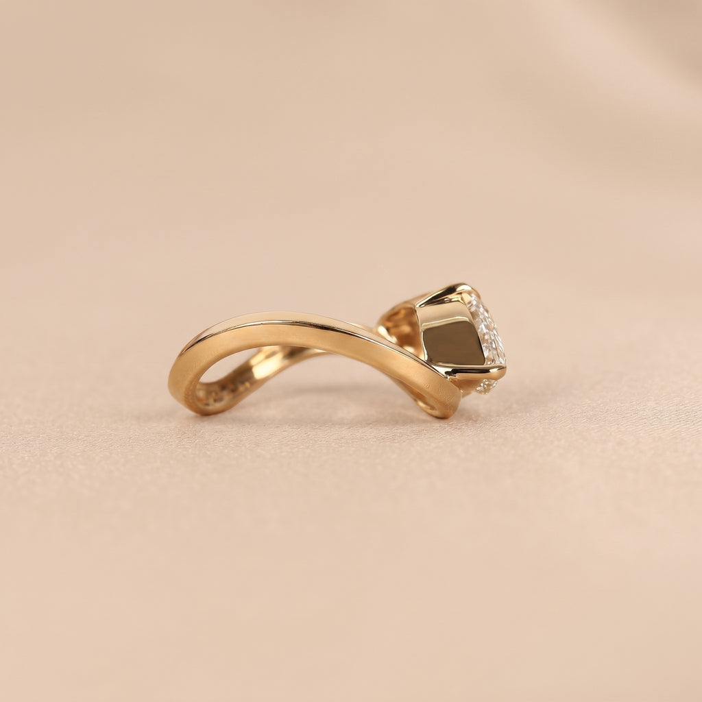 East-West Marquise Lab Grown Diamond Solitaire Ring in 18K Yellow Gold 3.60 CTW