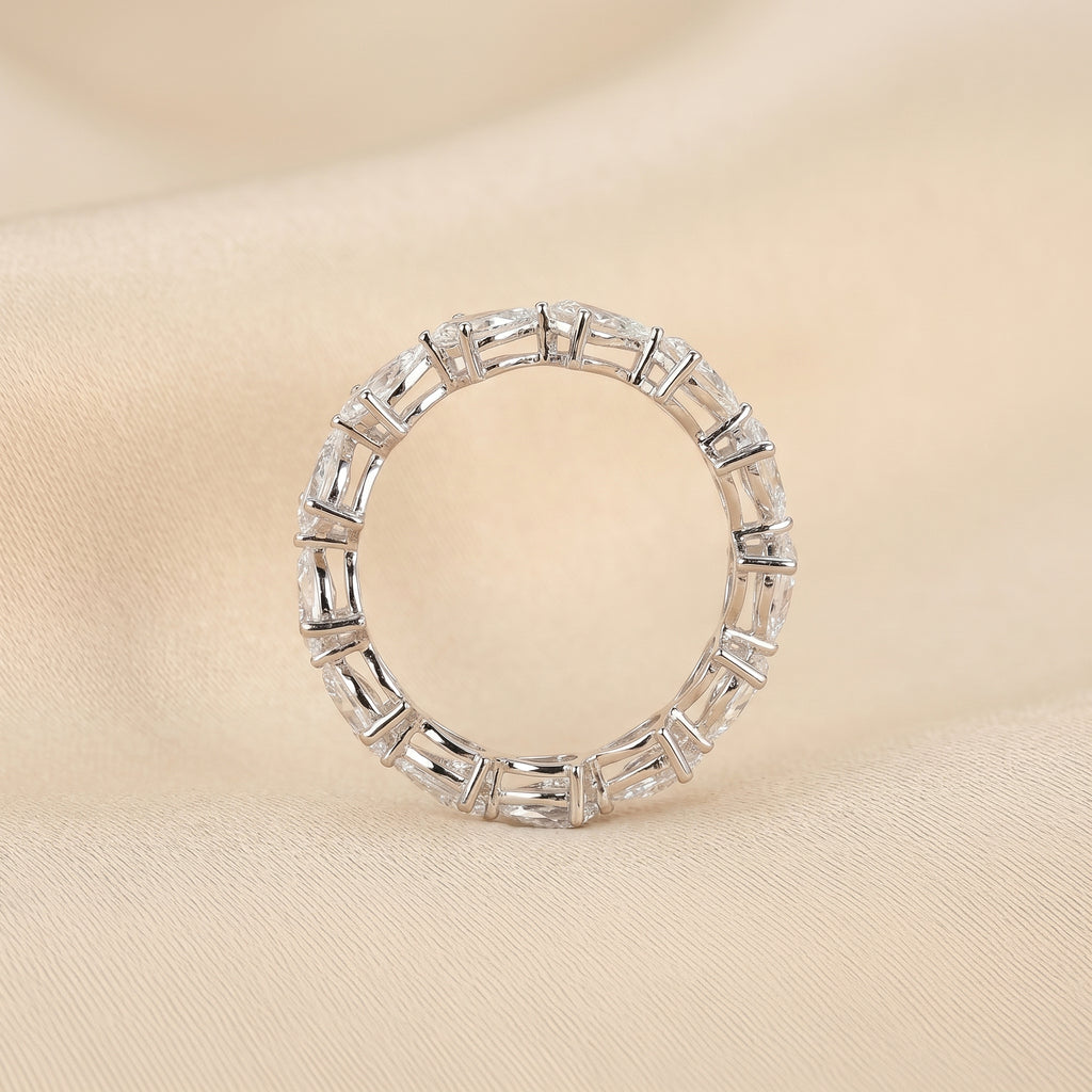 East-West Pear Lab Grown Diamond Eternity Band in 18K White 2.08 CTW