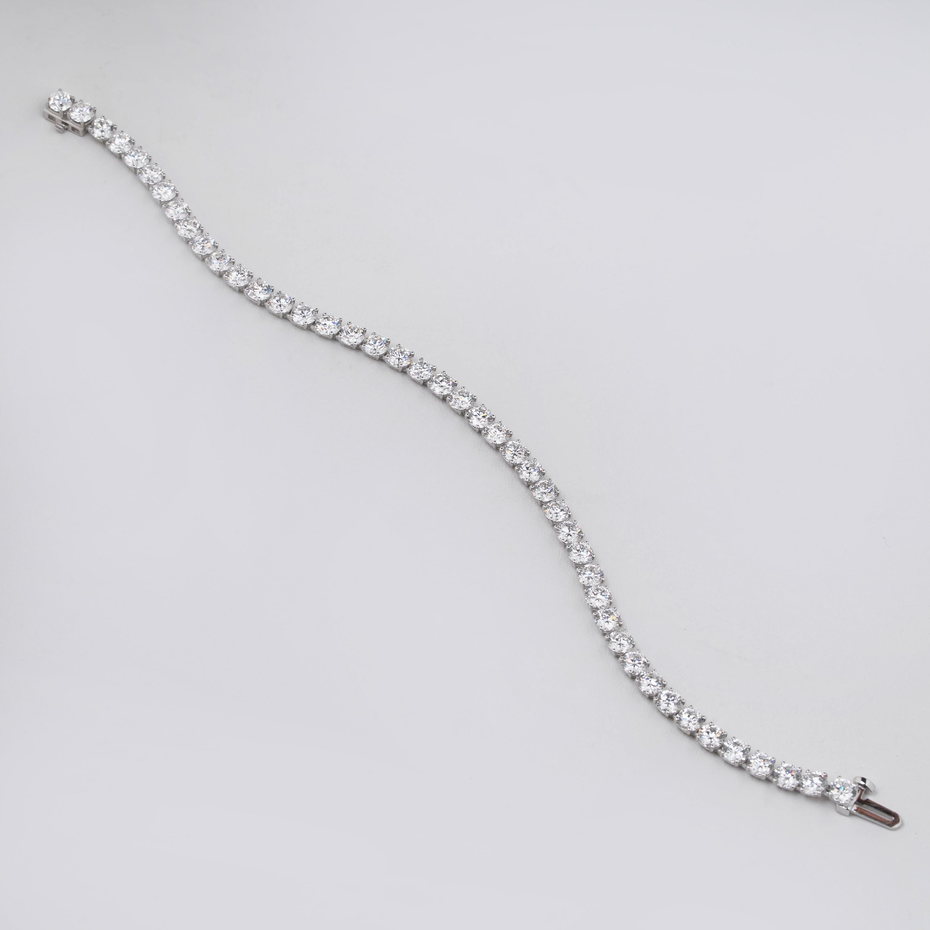 Elongated Four Prong Round Bracelet Lab Grown Diamond Tennis Bracelet 10 Ct