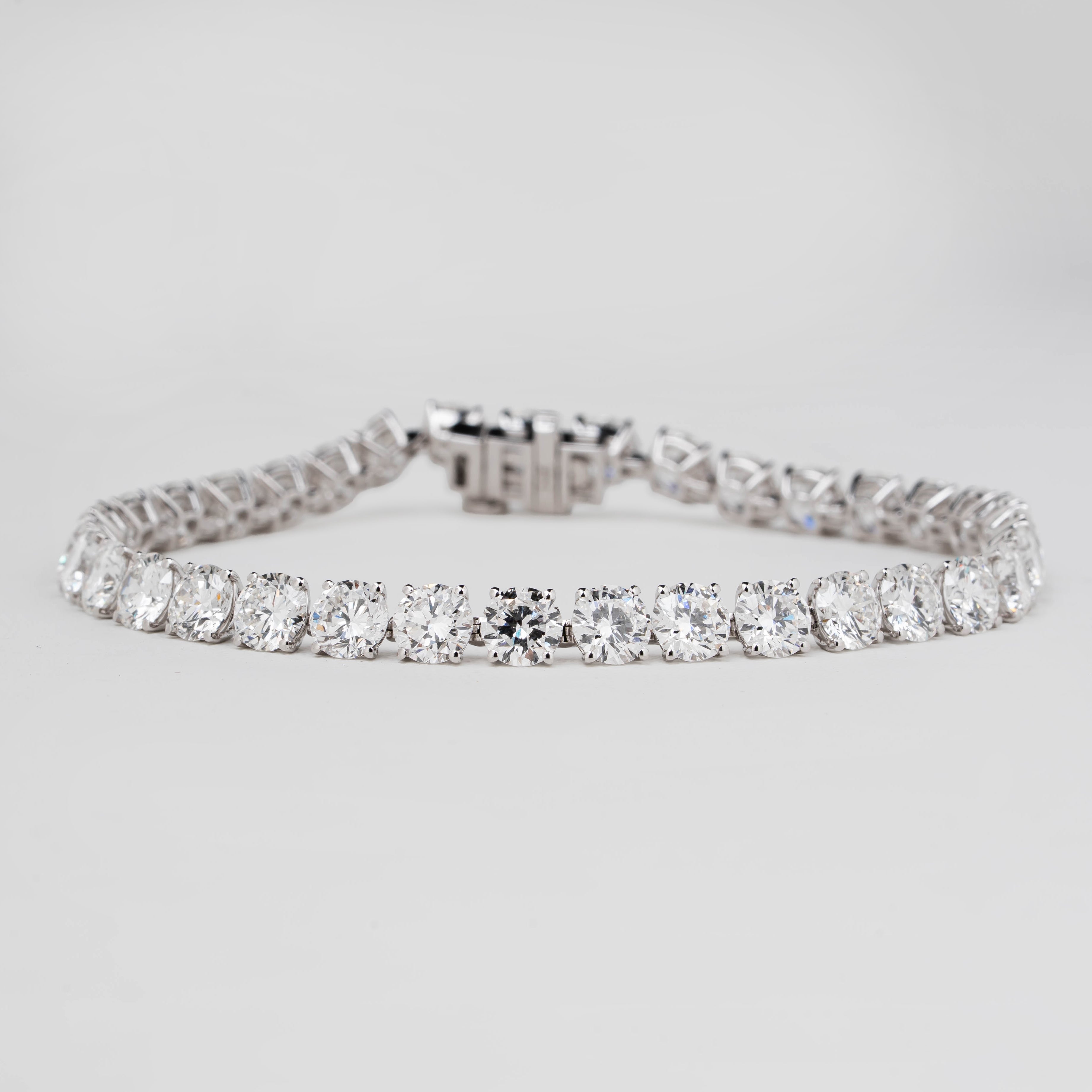 Elongated Four Prong Round Bracelet Lab Grown Diamond Tennis Bracelet 10 Ct