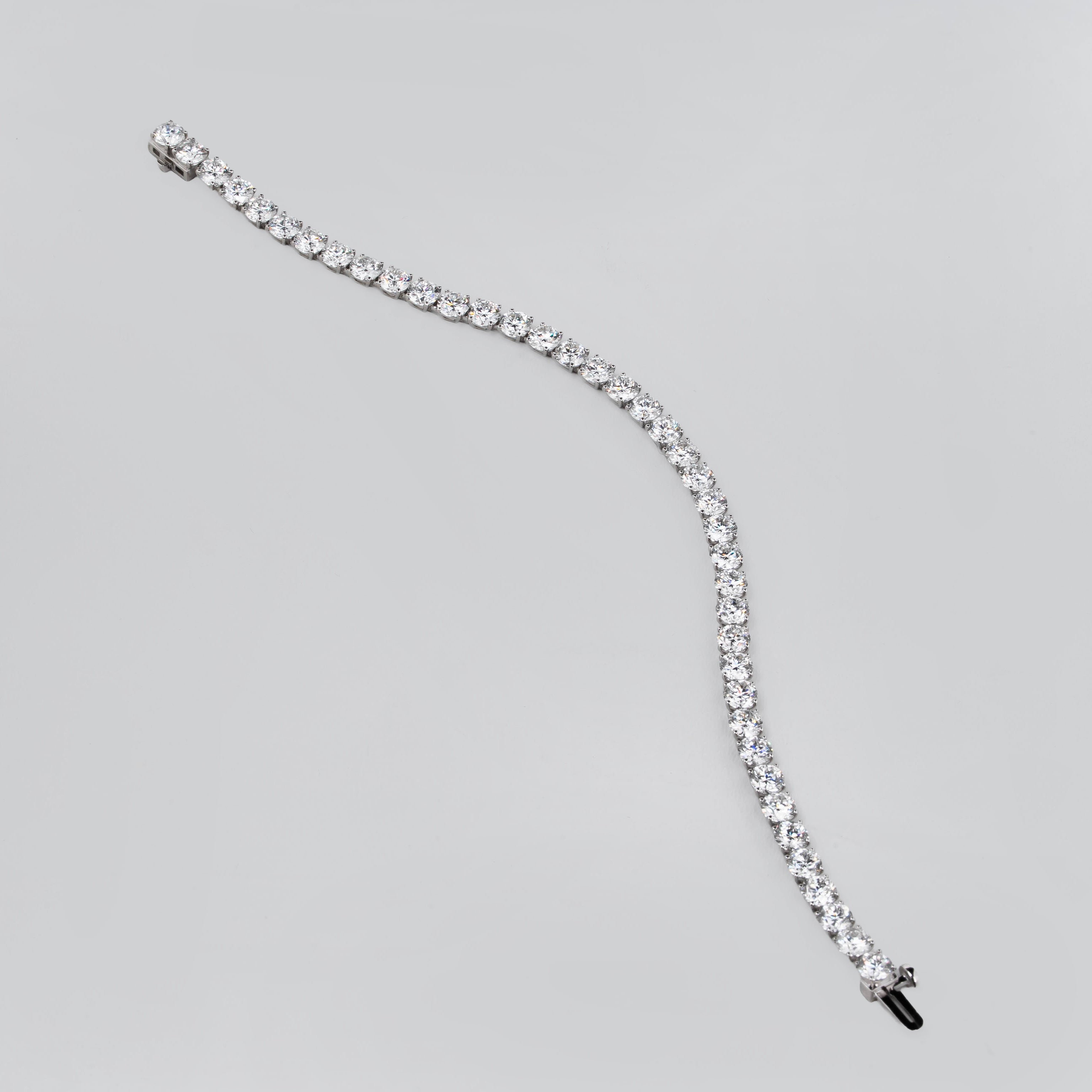 Elongated Four Prong Round Bracelet Lab Grown Diamond Tennis Bracelet 12 Ct