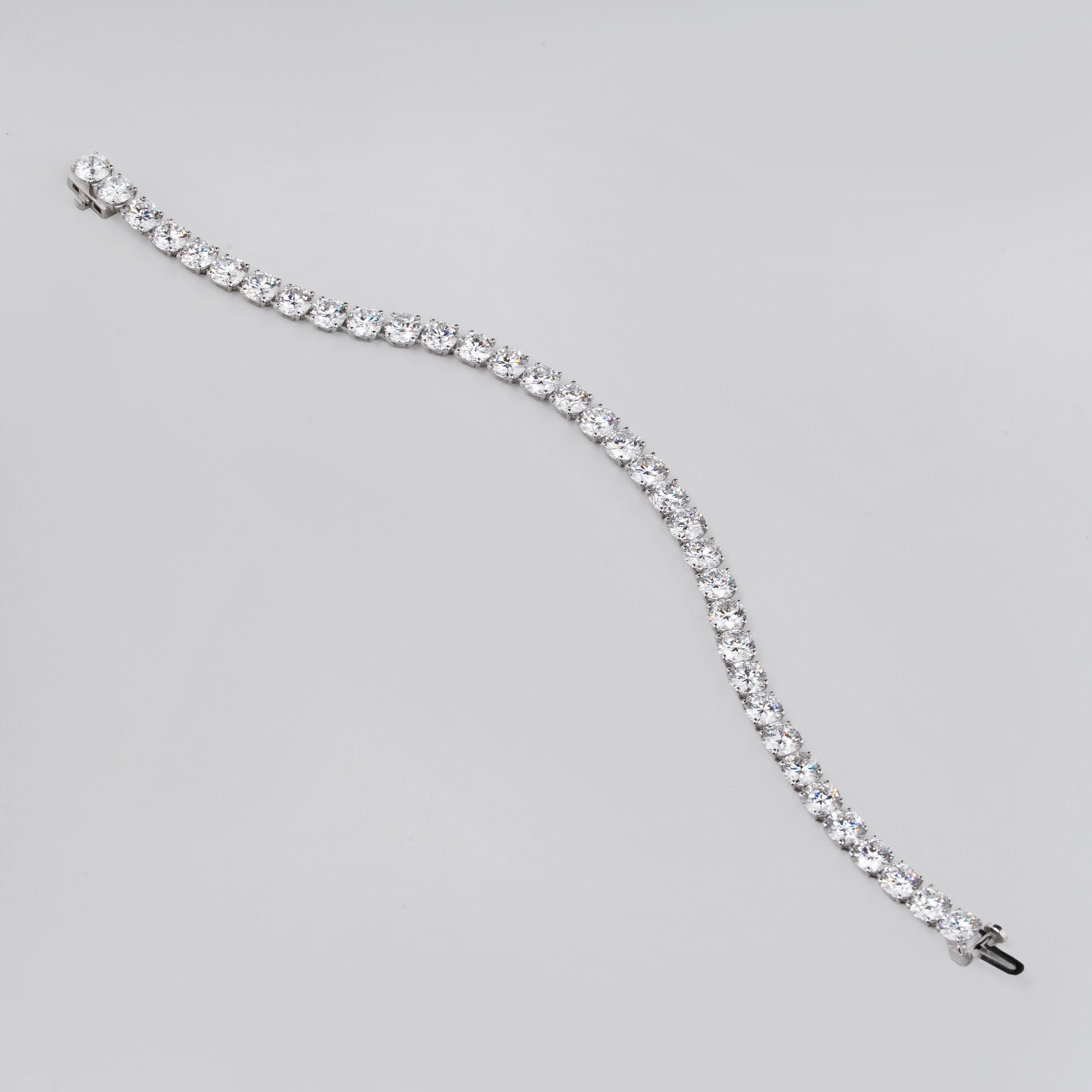 Elongated Four Prong Round Bracelet Lab Grown Diamond Tennis Bracelet 15 Ct