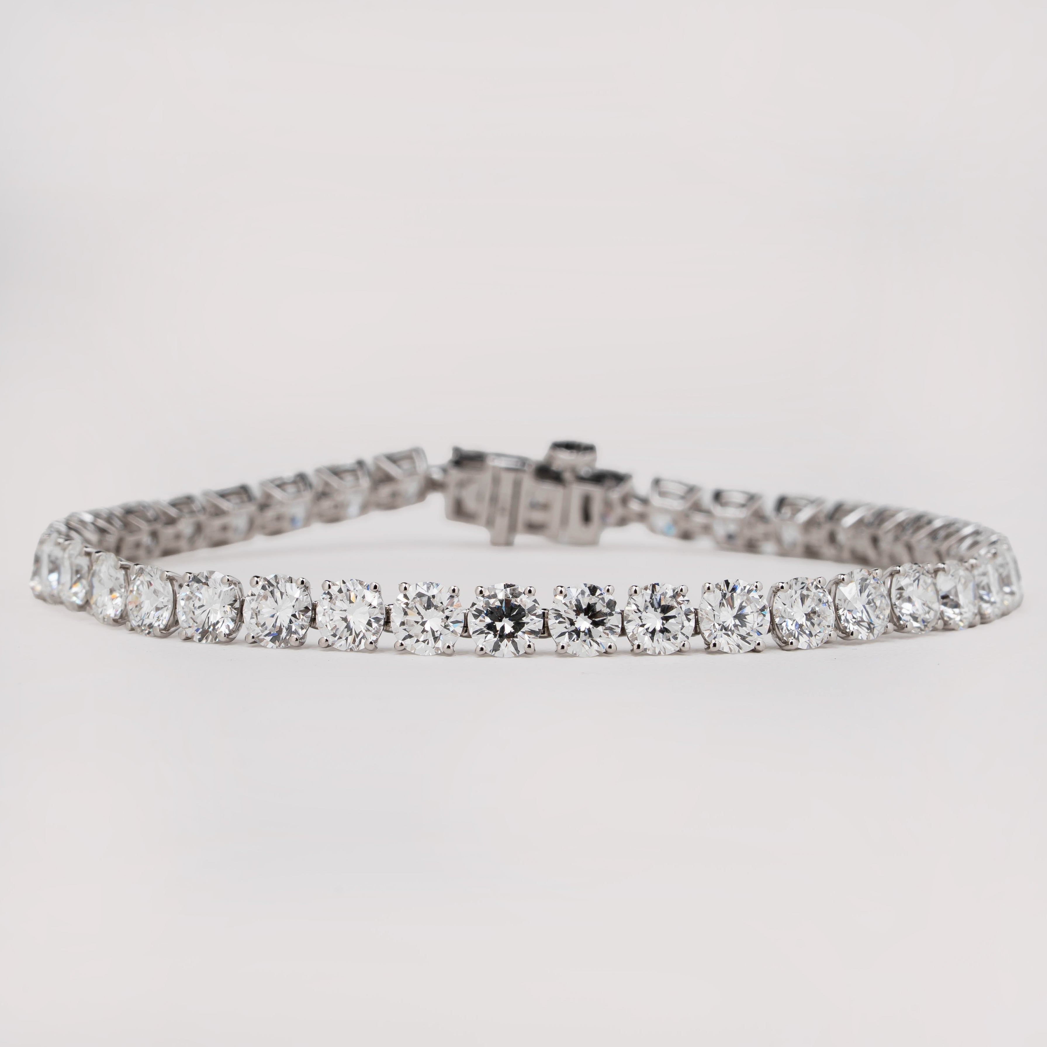 Elongated Four Prong Round Bracelet Lab Grown Diamond Tennis Bracelet 15 Ct