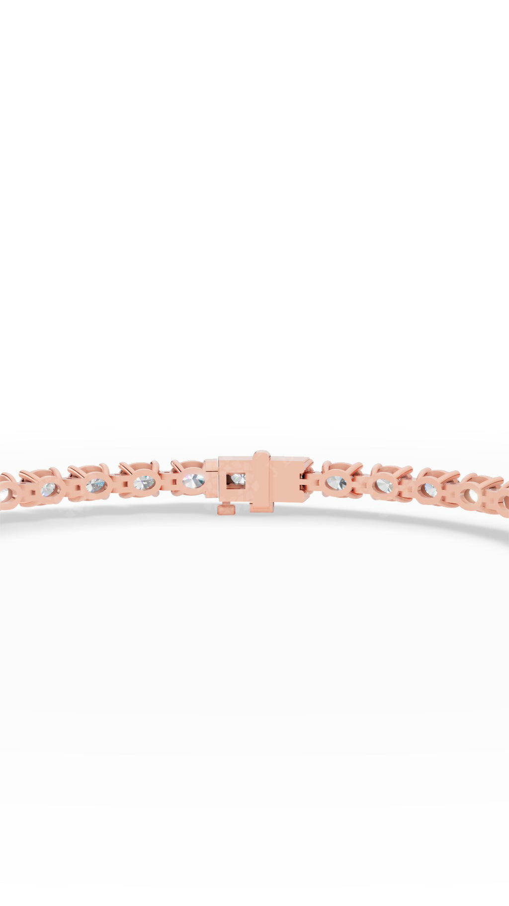 Elongated Four Prong Round Bracelet Tennis Bracelet 10K Rose Gold 10 CTW
