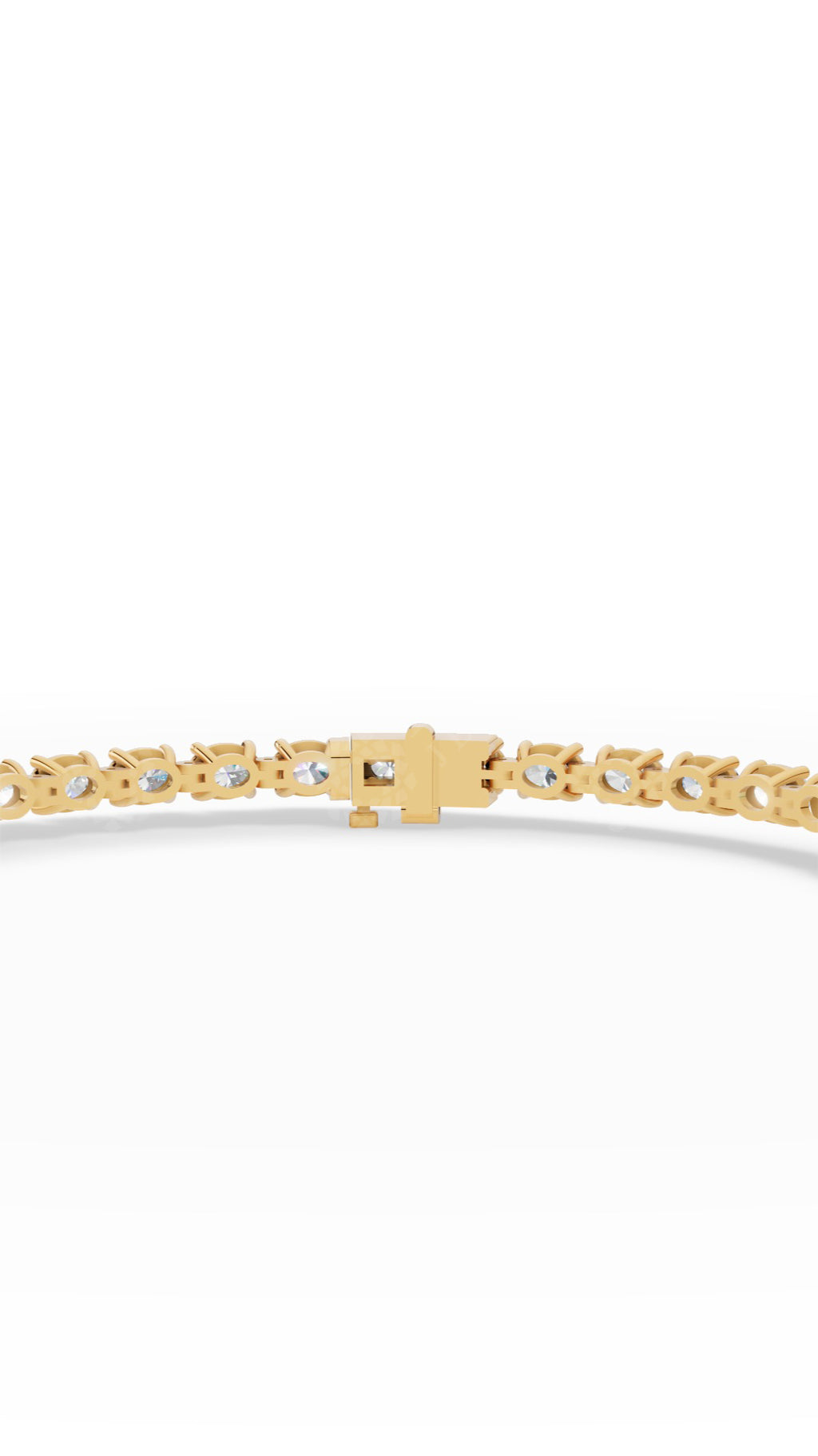 Elongated Four Prong Round Bracelet Tennis Bracelet 10K Yellow Gold 10 CTW