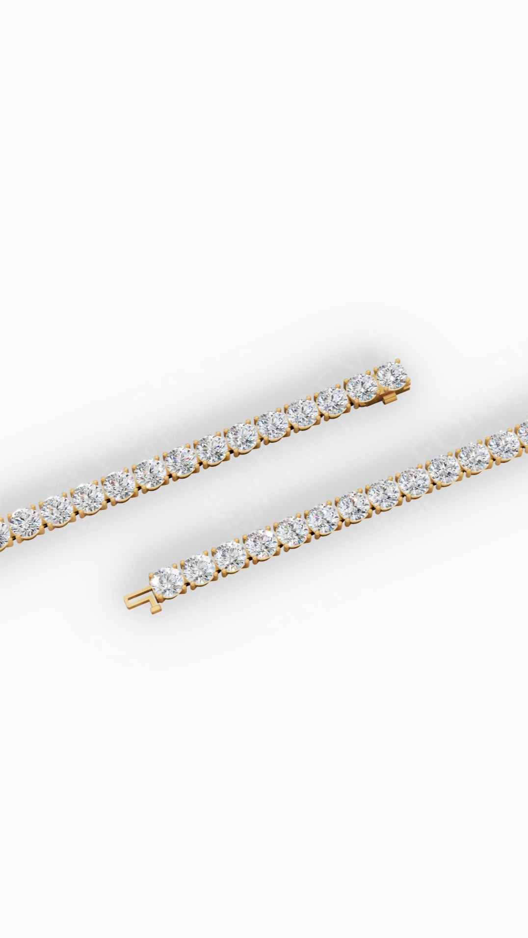 Elongated Four Prong Round Bracelet Tennis Bracelet 10K Yellow Gold 10 CTW