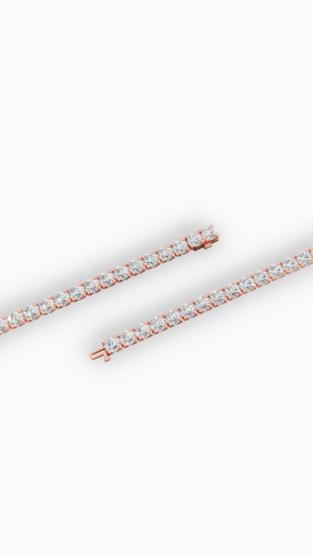 Elongated Four Prong Round Tennis Bracelet Lab Grown Diamonds 14K Rose Gold 12.4 CTW