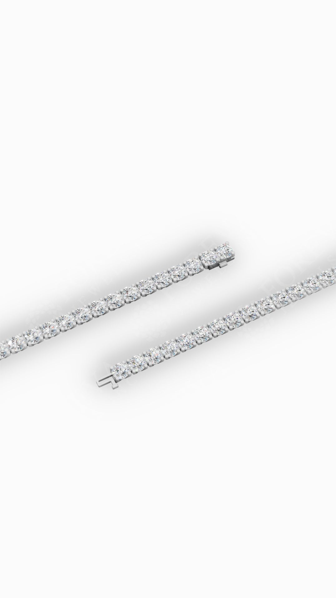 Elongated Four Prong Round Tennis Bracelet Lab Grown Diamonds 14K White Gold 12.4 CTW
