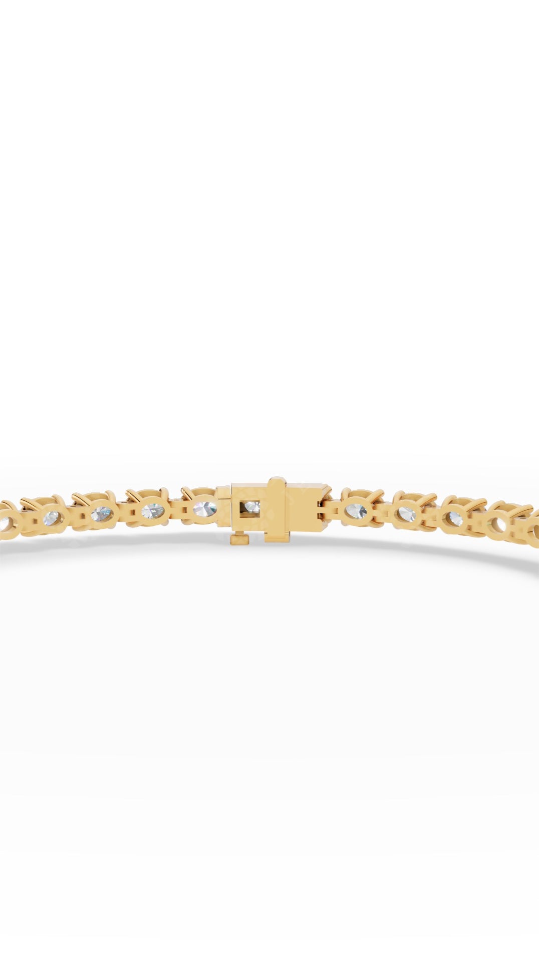 Elongated Four Prong Round Bracelet Tennis Bracelet 18K Yellow Gold 10 CTW