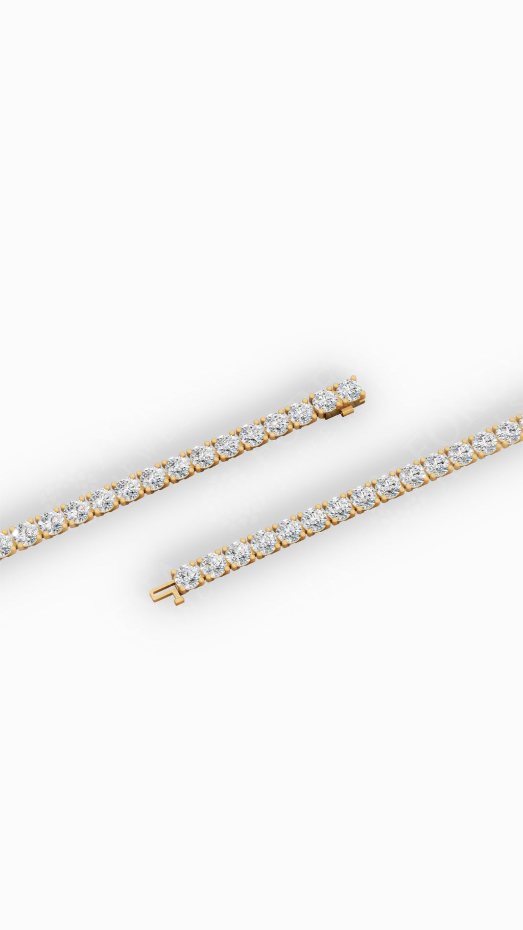Elongated Four Prong Round Tennis Bracelet Lab Grown Diamonds 18K Yellow Gold 12.4 CTW