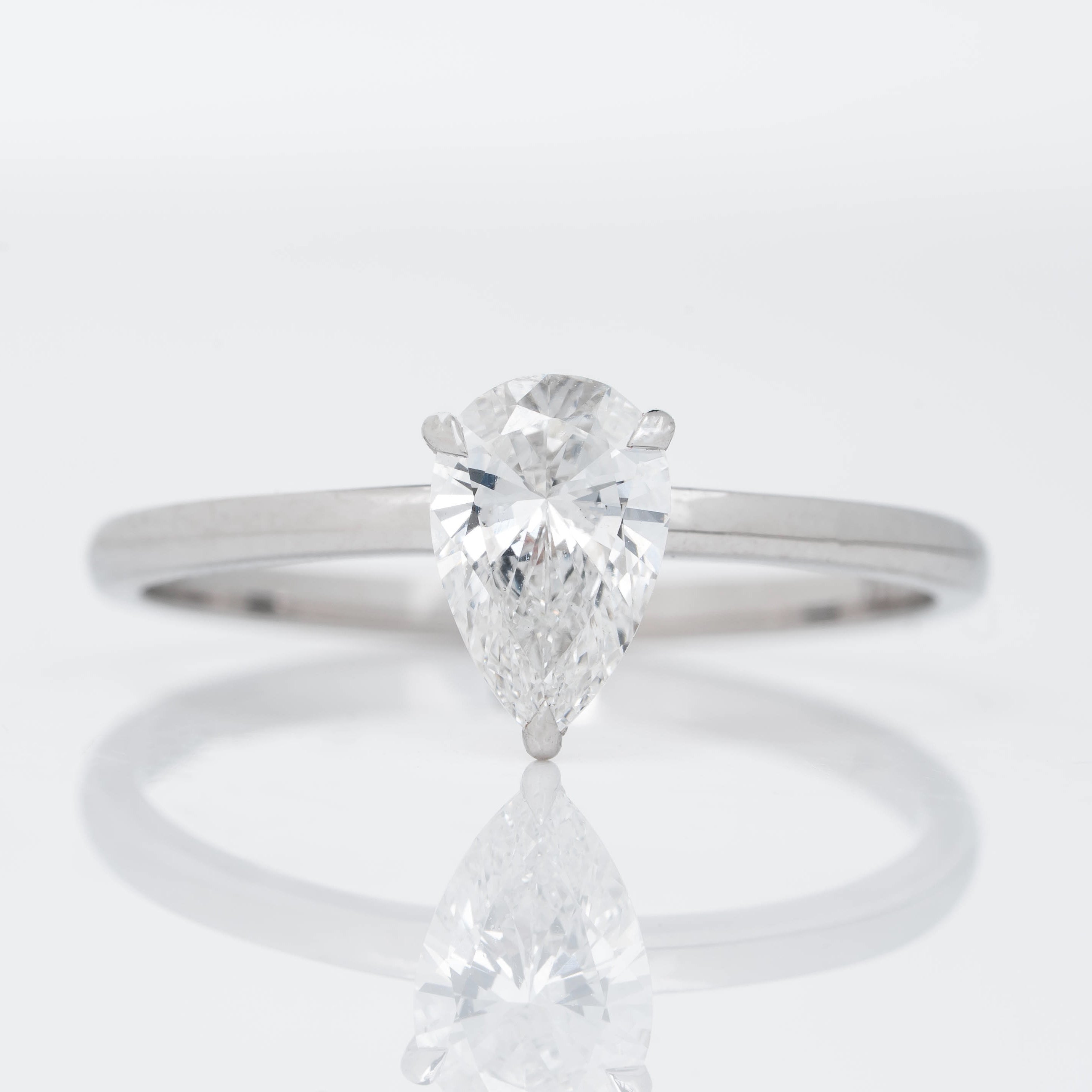 Elongated Three Prong Pear Cut Solitaire Lab Grown Diamond