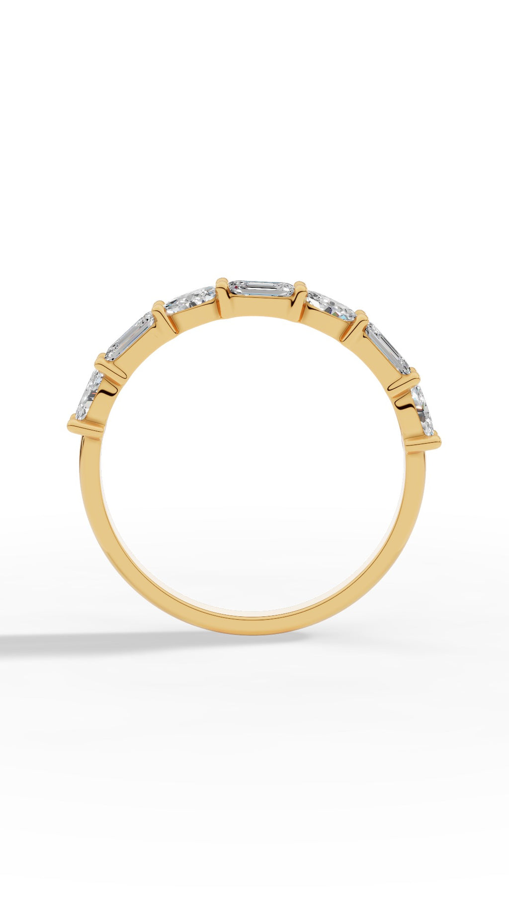 Emerald Crown Ring Embraced By Oval & Emerald Cut 14K Yellow Gold 1.2 CTW