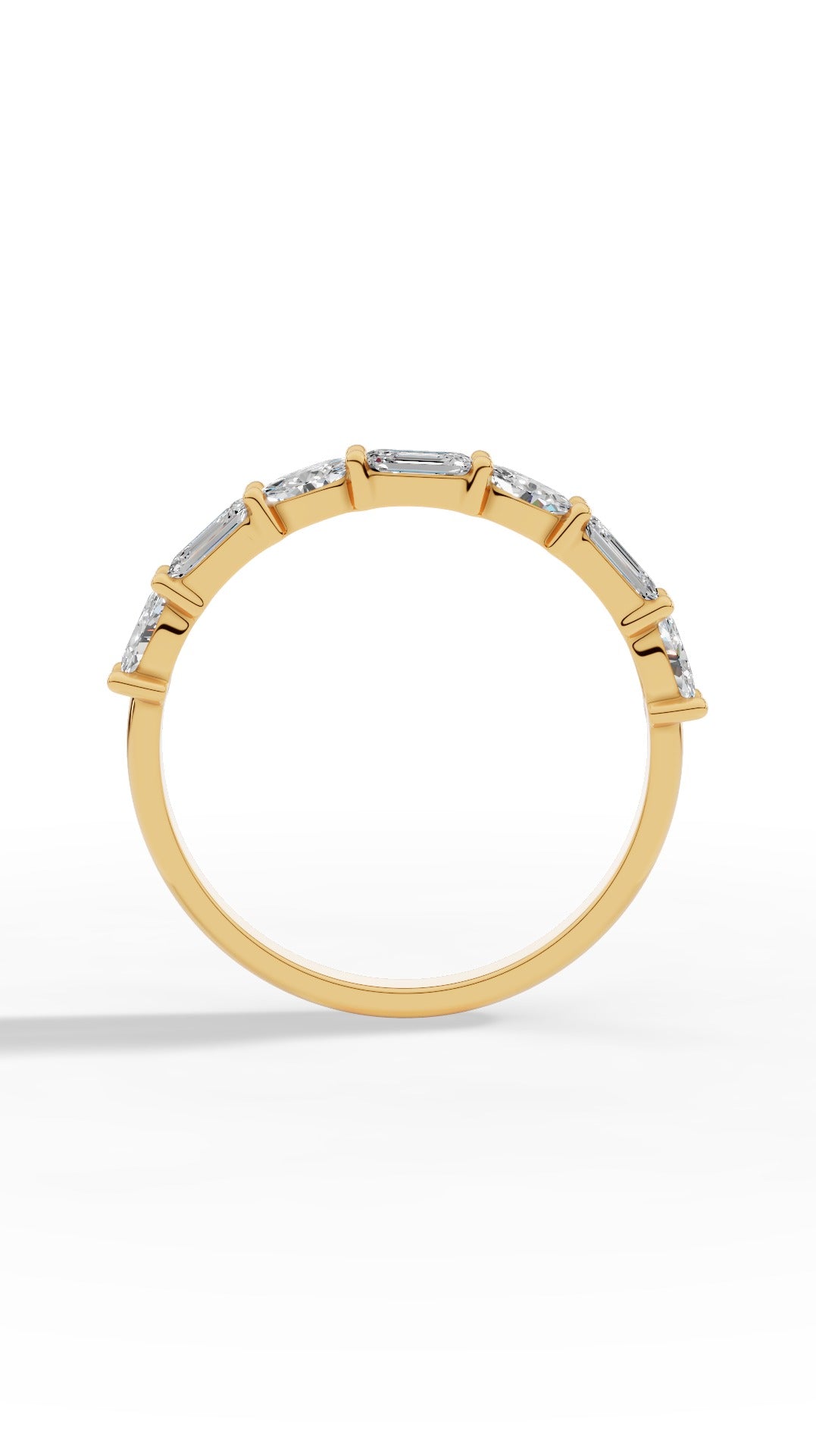 Emerald Crown Ring Embraced By Oval & Emerald Cut 18K Yellow Gold 1.2 CTW