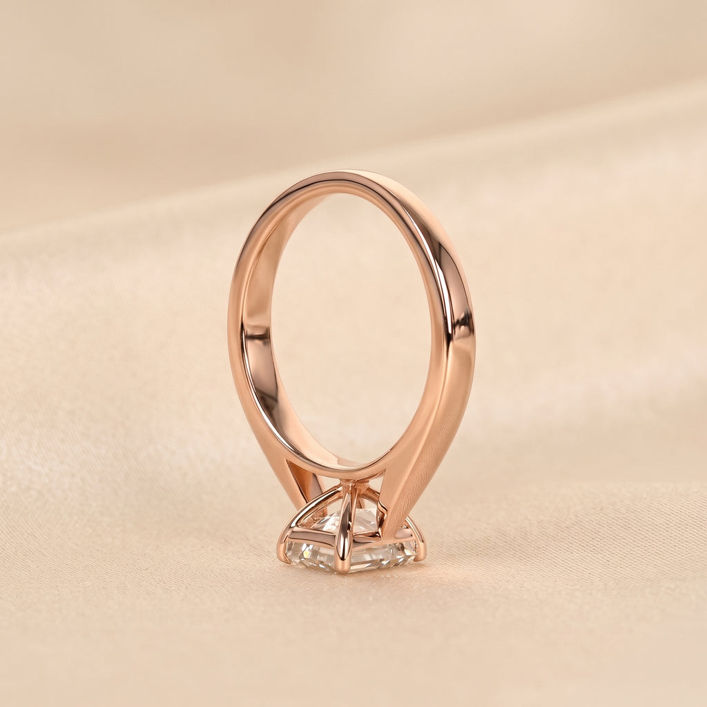 Emerald Cut Lab Grown Diamond Solitaire Engagement Ring in 10K Rose Gold 1.40 CTW