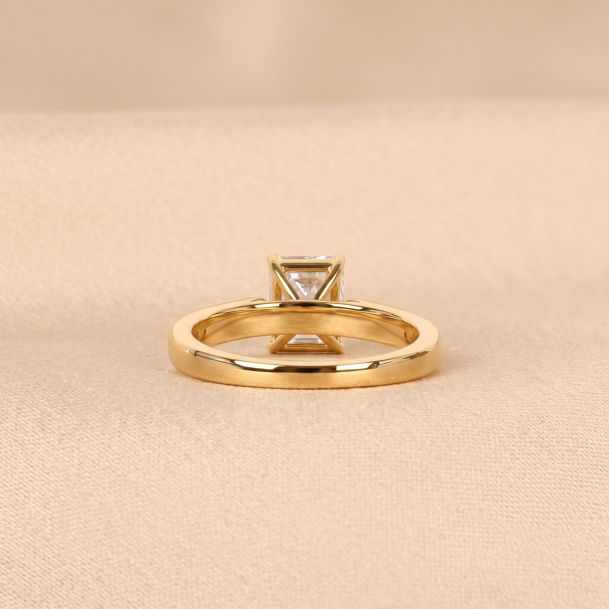 Emerald Cut Lab Grown Diamond Solitaire Engagement Ring in 10K Yellow Gold 1.40 CTW