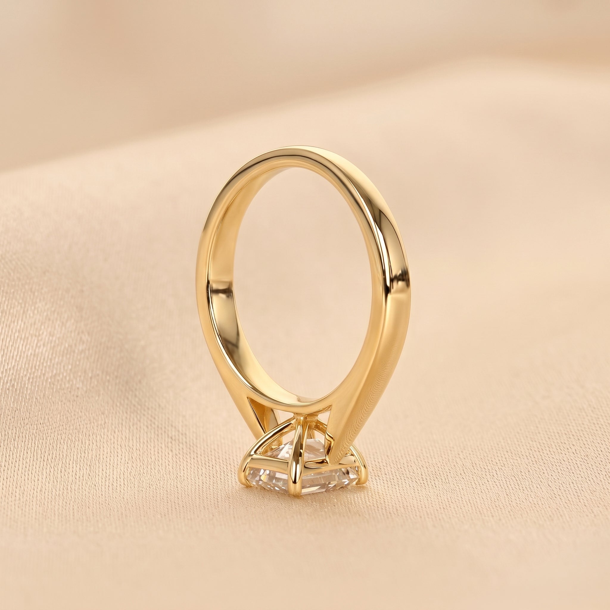 Emerald Cut Lab Grown Diamond Solitaire Engagement Ring in 10K Yellow Gold 1.40 CTW