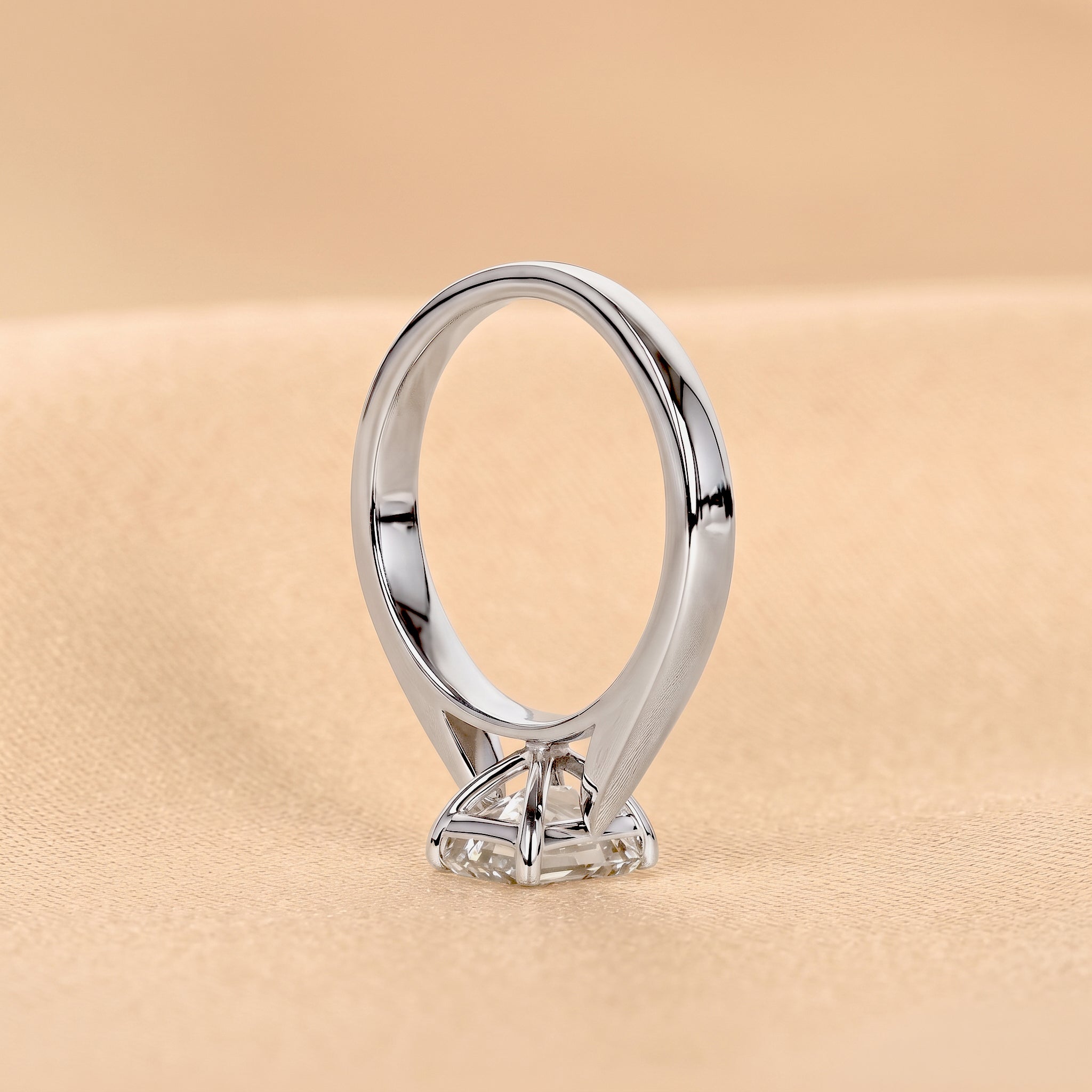 Emerald Cut Lab Grown Diamond Solitaire Engagement Ring in 14K White Gold 1.40 CTW