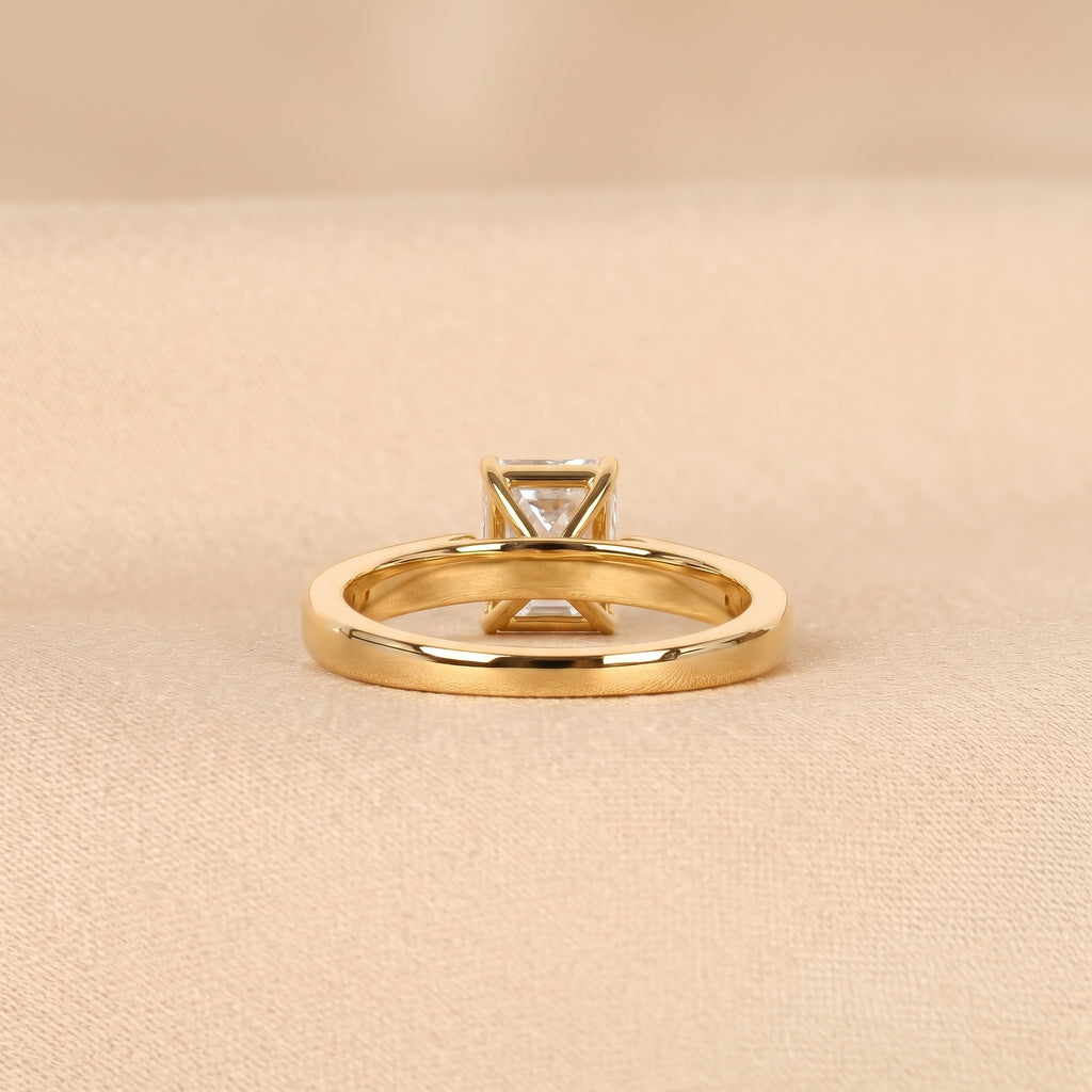 Emerald Cut Lab Grown Diamond Solitaire Engagement Ring in 14K Yellow Gold 1.40 CTW