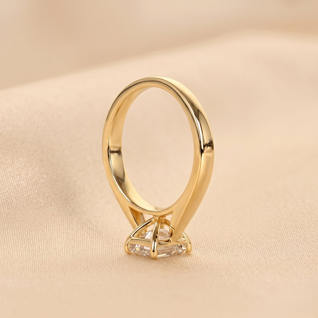 Emerald Cut Lab Grown Diamond Solitaire Engagement Ring in 14K Yellow Gold 1.40 CTW