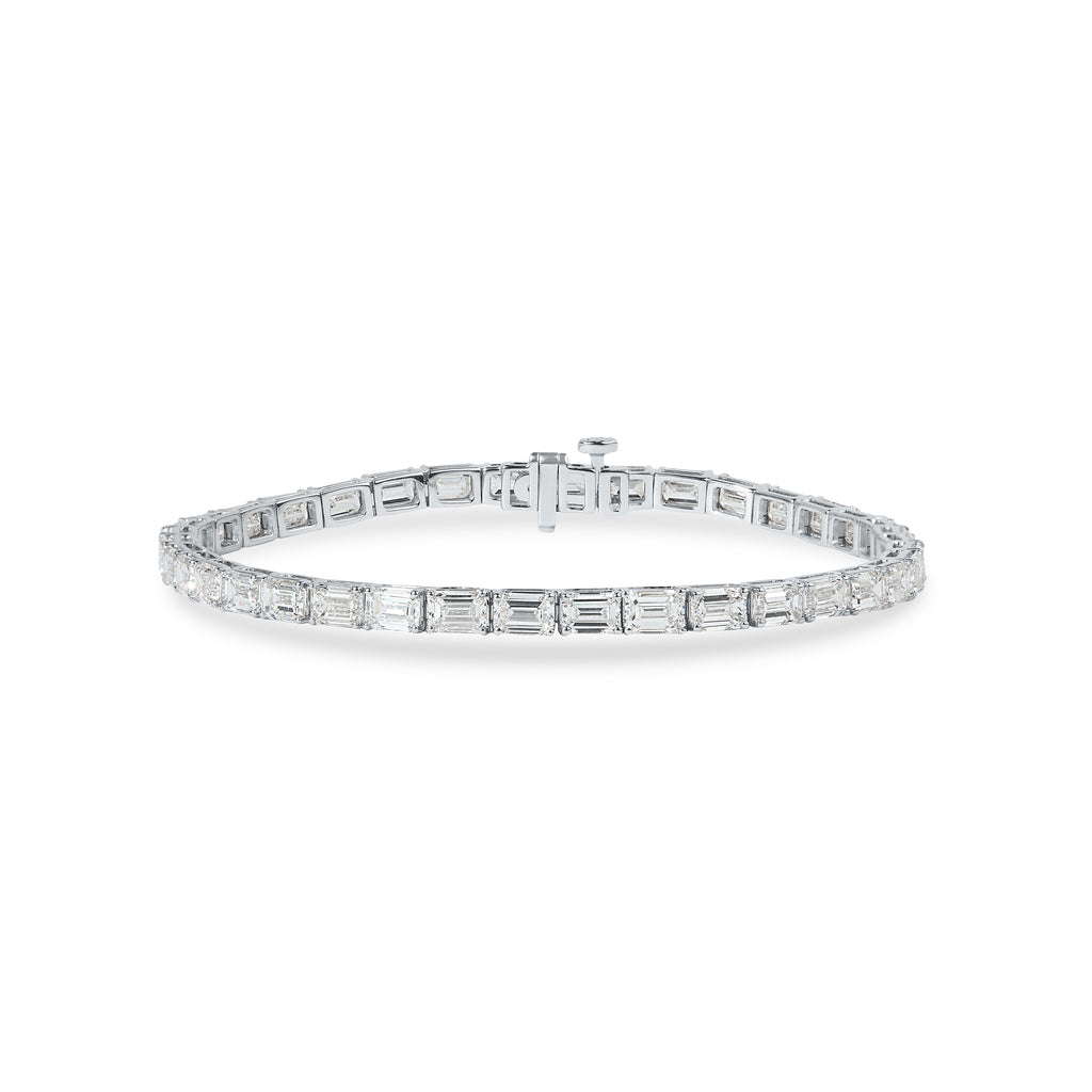 Emerald Cut Lab Grown Diamond Tennis Bracelet