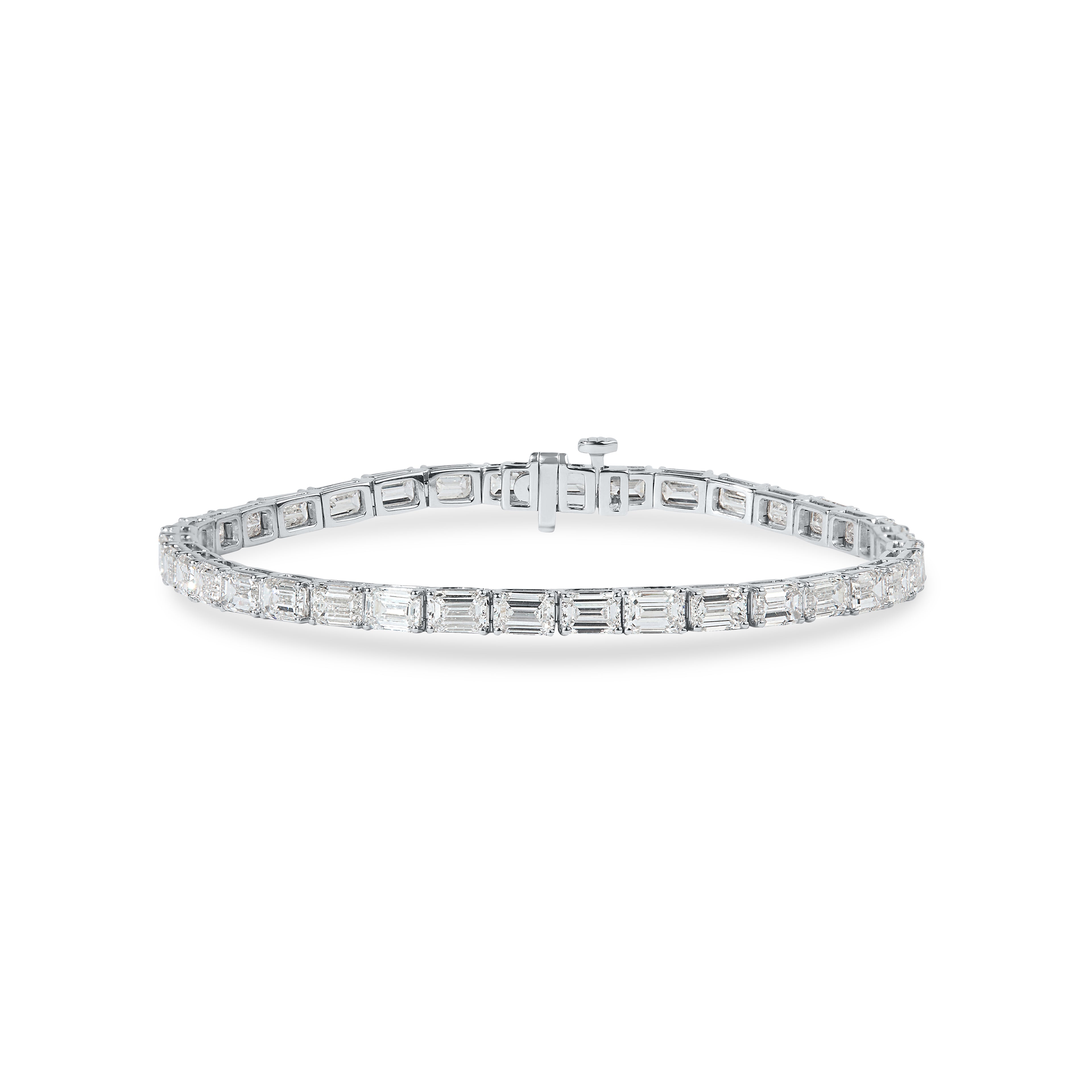 Emerald Cut Lab Grown Diamond Tennis Bracelet