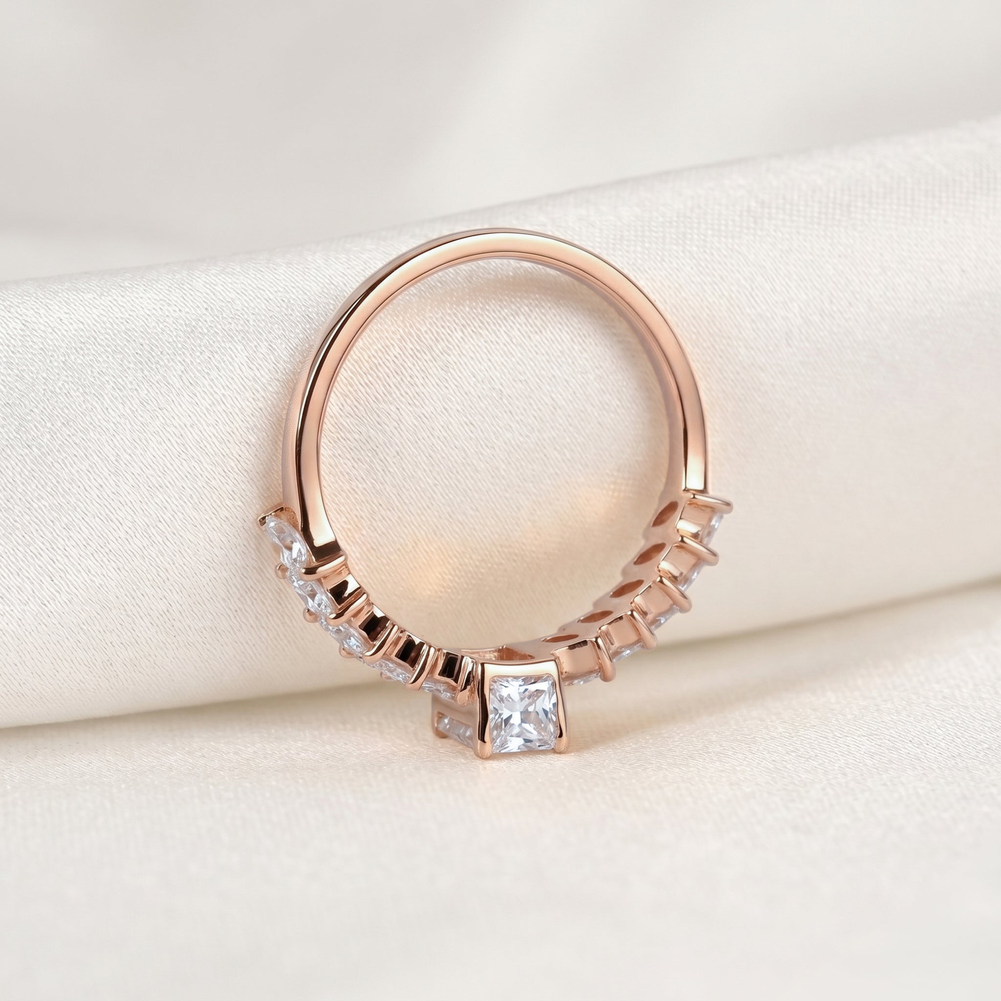 Emerald Cut & Marquise Lab Grown Diamond Ring in 14K Rose Gold 1.50 CTW